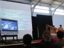 The multimedia performance of Terje Vigen, in progress.
