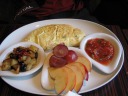 Another passable omelette, along with a good fresh fruit compote.
