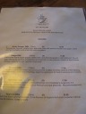 The wine tasting list for white wines. My tasting notes:
Muller-Thurgau: very dry.
Ortega: dry, peachy.
Pinot Gris: orange, more body.

