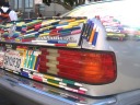 The pen guy's car, up close.  Sooo many pens (and he needs many more).
