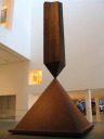 Large metal sculpture, carefully "balanced."  (Really, a feat of engineering.)
