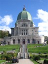 St. Joseph's Oratory, as seen from the front (west) side.  It's a lot of
steps to the top!  (300) According to my guide book, some pilgrims climb
the steps on their knees.
