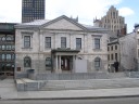 Place Royale, the oldest (and probably the most drab) public square in 
Montreal.  Across the square is the Vielle Douane (Old Customs House).
