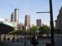 A good example of downtown's skyline.  The edge of Centennial Park is in 
the foreground.  Taken from near the entrance to the Georgia Aquarium.
