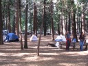 In our Upper Pines campground site, we pitched our three tents.
