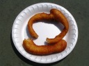 Snack: sel roti, a Nepali pastry made from fried rice flour.
