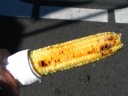 Grilled corn on the cob, a later snack of mine.  The flecks at the end
are where I tried different seasonings.
