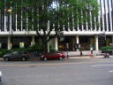 The main entrance to the National Geographic Society building.  Notice
the magazine covers in the windows.
