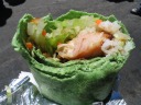 My "Peking Chicken Wrap" included chicken, lettuce, carrots, and rice.

