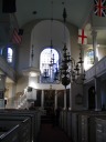 Old North Church, built in 1723, is the oldest church in Boston.  Its
drab interior confirms its age.
