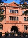 Sever Hall's brickwork and intricate moldings glowed in the
mid-afternoon sun.
