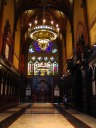 Memorial Hall, with camera settings intended to emphasize the stained
glass.

