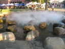 The Tanner Rock Fountain, in front of the Science Center, sprays a mist
that gradually modulates in intensity.  This picture was taken near its
peak.

