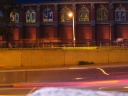 The stained glass windows in Annenberg Hall, attempt 2.   I'm not
sure which picture I prefer.
