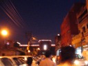 Jama Masjid, supposedly the largest mosque in Asia, is nicely outlined
in lights at night.
