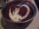 Dal makhani.  We all agreed this was very good, probably the best
version of this dish we had on this trip.  (Since J is a fan,
we tried it at a few different places.)  I liked it, and I don't
usually like dals.

