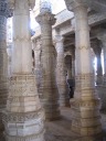 Some of the temple's many pillars, all unique.
