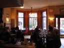 Inside the second floor of Tapeo, looking toward the picture window where 
we sat.  Through it, we got nice views of Newbury St, Back Bay's ritzy 
main street.  Across from us were lovely, high-class stone/brick 
townhouses. 
Incidentally, the first floor is much more bar-like, dark, and quite drab.

