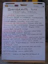 The festival's food menu.  I spent a few minutes reading it, trying to
decide which items I'd get when I went upstairs.  It turns out my
contemplation was unnecessary--one five dollar tasting card allowed
trying almost everything on the list!  It was enough food for multiple
meals.
