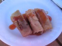 From the Philippine table, some cool and crisp lumpia (the filipino
version of egg rolls).
