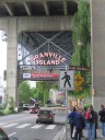 Granville
Island's entrance, under a bridge.

