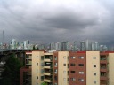 Ominous clouds over Vancouver.  At left is Granville Bridge.
