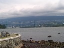 Lions Gate Bridge.  At the left end is the tip of Stanley Park; at the
right is North Vancouver.

