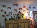One of Sooke's dining rooms--not the one we ate in--had many crabs on
the wall. :) Quirky fun.
