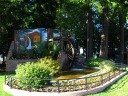 "First Chemainus Sawmill", the last mural I spotted in town, is attached
to a working waterwheel.
