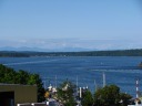 The view east toward the Strait of Georgia. 
Cropped from the bottom of this picture is an industrial zone.
