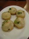 Great pan-fried dumplings with thick doughy skin (sheng jian bao).  When
I bit one, the juice squirted out of my mouth!
