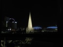 St. Andrew's Cathedral, the Singapore Flyer (ferris wheel), and
Esplanade-Theatres on the Bay (spiky ovoid), as seen from my hotel room.
 I took this
picture during daytime the next day.
