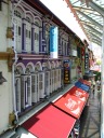 I like the purple facade of these restored shophouses.
