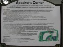 In a park, the rules for public speaking.  You may have to zoom in to read the
text.  In short, to speak publicly you need to register beforehand.  No
religious or hate speech is allowed.  Incidentally, I believe the rules
may have changed slightly since I took this picture.  The
speakers' corner is in (the boring) Hong Lim Park.
