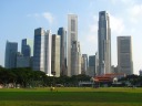 The view across the Padang toward the central business district, the
area I walked around this morning.
