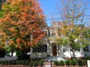 Colorful autumn trees and a stately house, both spotted while walking around
Portsmouth.
