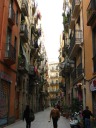 A street in El Raval, another district in the old city.

