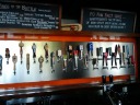Some of Father's Office beer taps. 
Read the fun fact, then read the next sentence for the answer. 
According to the web, some beer is trapped in men's facial hair.   In 
aggregate, in Great Britain that comes to 162,719 pints of beer.
