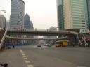 A four-cornered pedestrian overpass.  As I'd learn, these are common at 
Shanghai's largest intersections.

