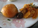 Various fruits.

