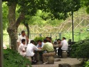 Men playing games.

