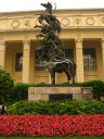 A truly weird statue in front of the former Palace of Sino-Soviet 
Friendship.  I think it looks like a stack of ghostly horses.

