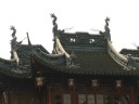 A close-up of the roof's statues.


