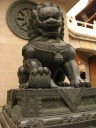 One of the two lions guarding the front gate.

