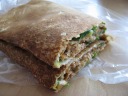 For a late breakfast, I had a jian bing (a typical Beijing street food).  
It's a crepe, 14 inches in diameter, filled with green onion, chilies, 
egg, previously fried bread, bean paste, and pickled vegetables.  I 
liked it.  I also liked watching it made fresh in front of me.

