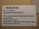 The label for the camel sculpture.

