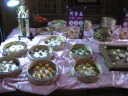 Close-up of the left side of the table.  Notice the frogs, chickens, and 
smiley-faces.

