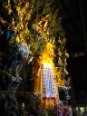 Complex carvings inside a temple.

