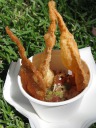 Tuna tartare, also from MoMo's. 
It's a pretty shot, like some artistic nouvelle cuisine.
