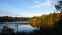 I sometimes went running by Tarrytown's Reservoir.  On October 22, 2009,
I brought my camera with me and took some pictures on the way.  This 
excellent high-resolution image is of the western half; the eastern 
half is beyond the road in the distance.

